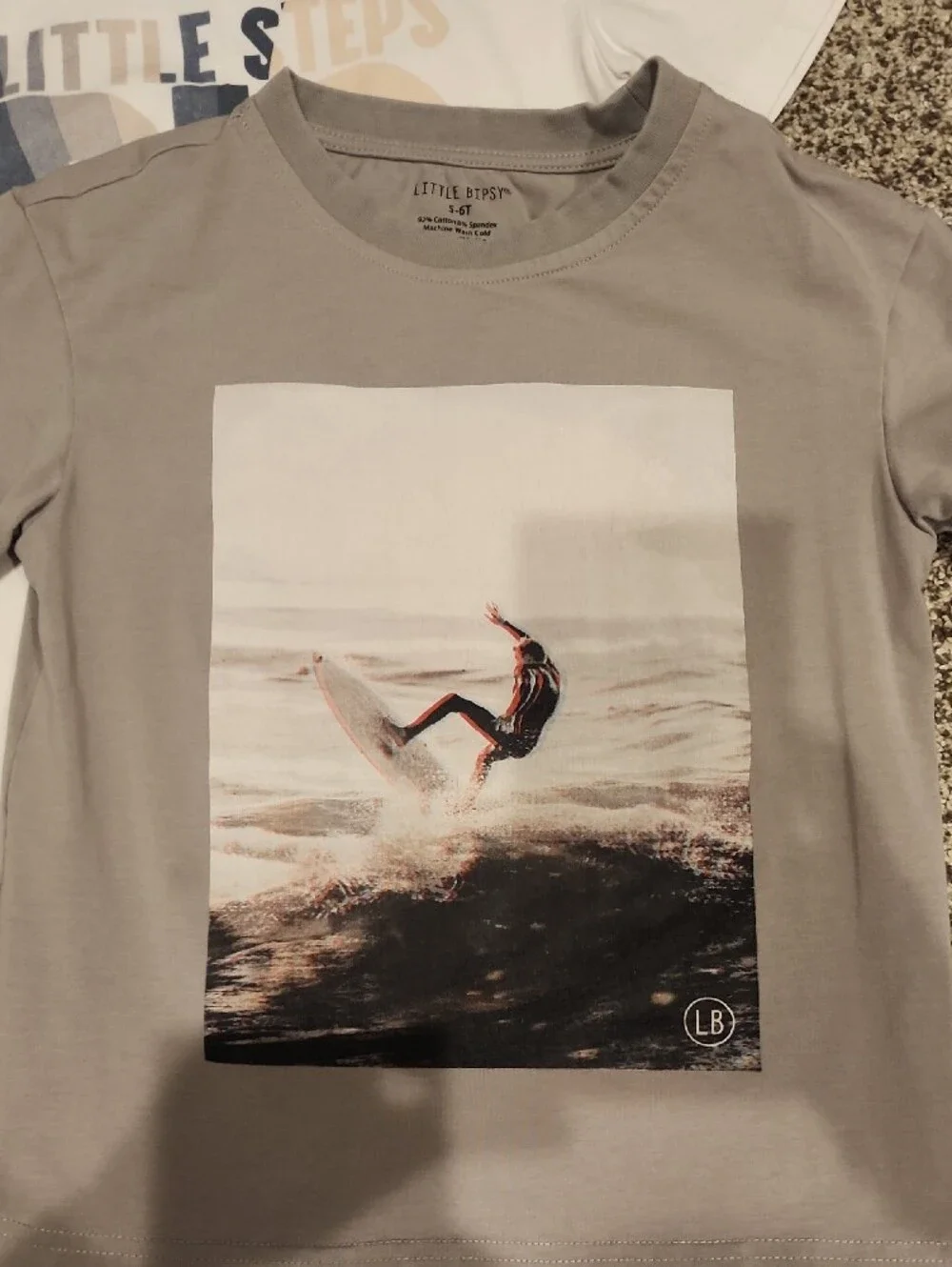 Little Bipsy Boys Surf Graphic Tee Set - Gray, White, Black